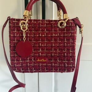 Burgundy Tweed Handbag